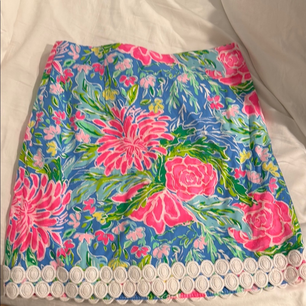 Lilly Pulitzer Pink and Green Mini Pencil Skirt Resort Wear